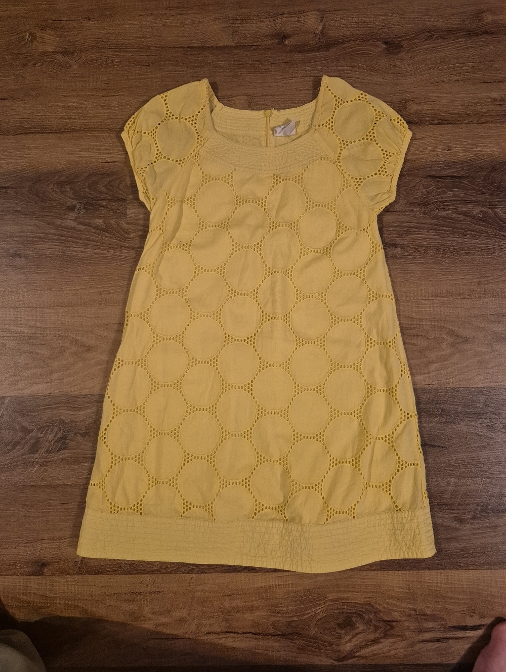 Mini Boden Yellow Eyelet Cotton Dress for Girls